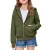 Girls' Color Long Sleeve Half-Zip Hooded Sweatshirt for Casual Everyday Wear