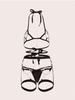 Three Pieces Women's Sexy Lingerie Set, Strappy Chain Body Chain, Bondage Heart-Shaped Sexy Set