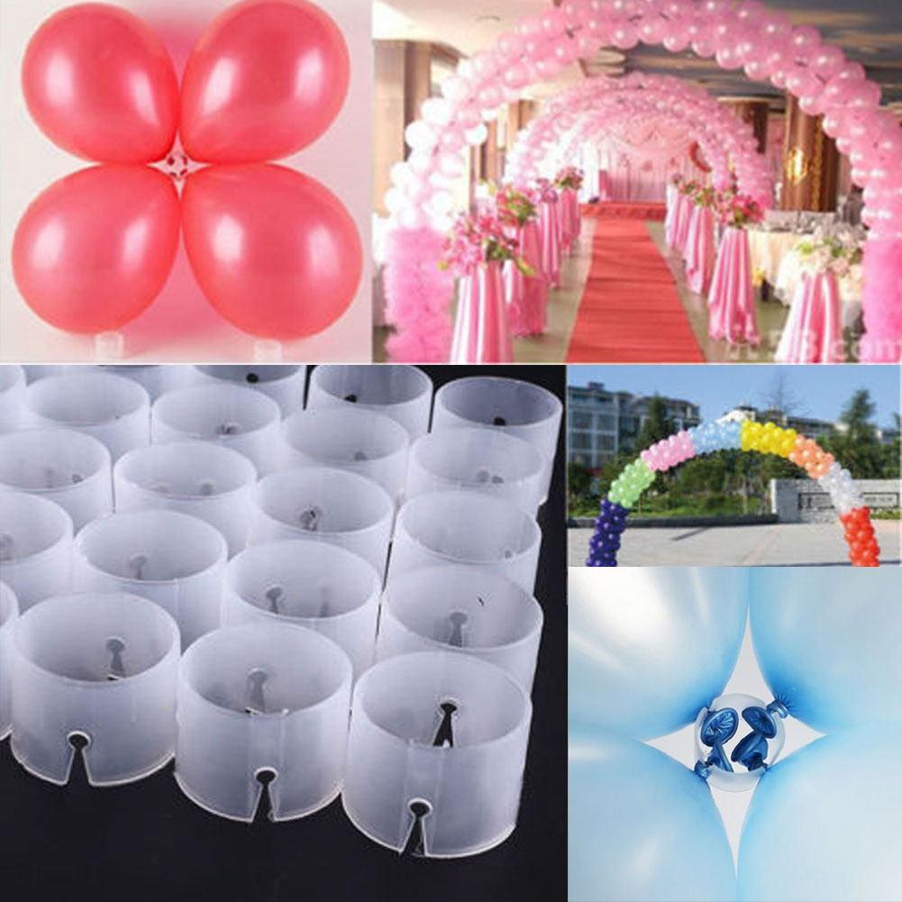 50Pcs Plastic Balloon Arch Connectors Clip Buckles for DIY Balloon Flowers Columns and Party Decorations Wedding Celebration