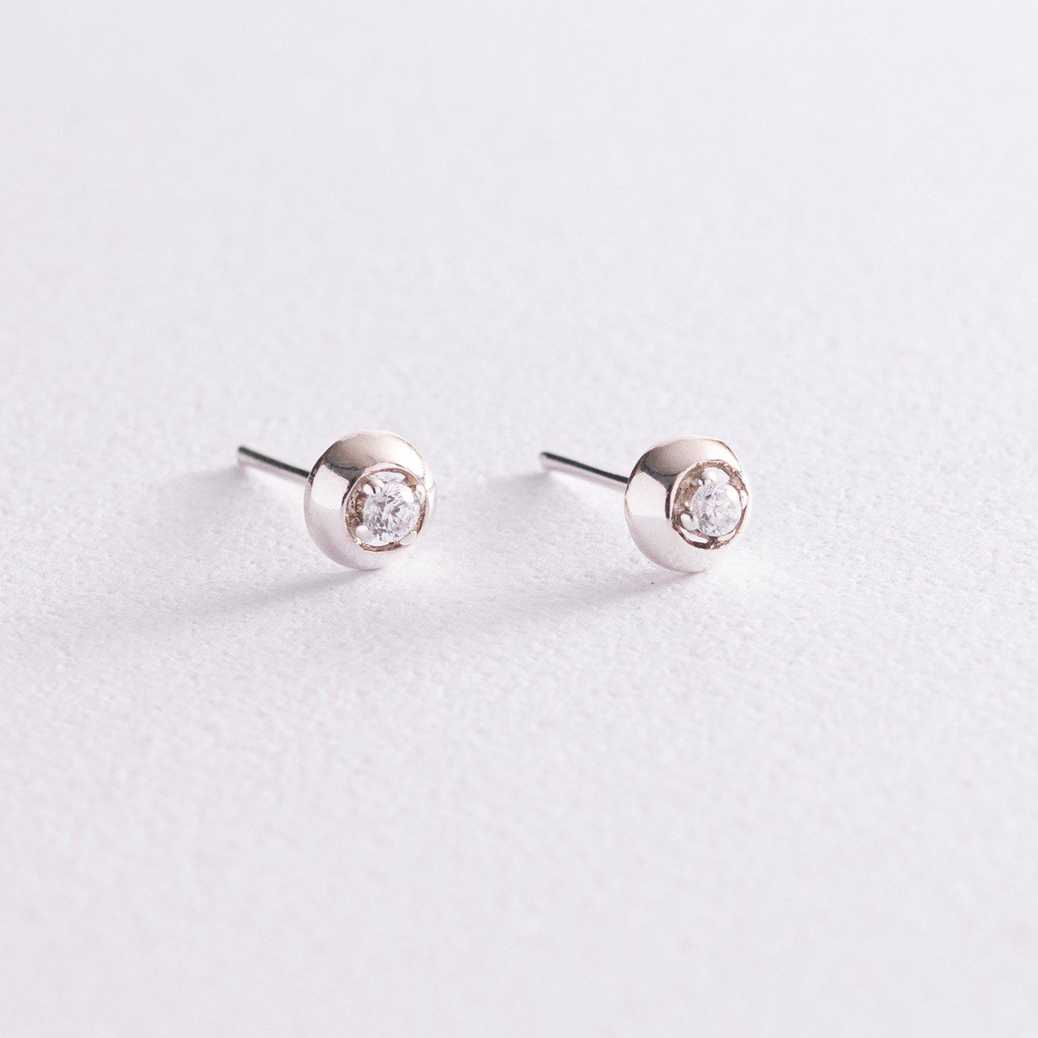 

Срібні сережки-підвіски з фіанітами Oniks срібний