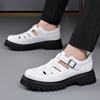 Sandalias de hombre para primavera y verano Suela gruesa estilo diseñador de moda Fiesta o trabajo Exterior de moda para jóvenes Zapatos Negros y blancos