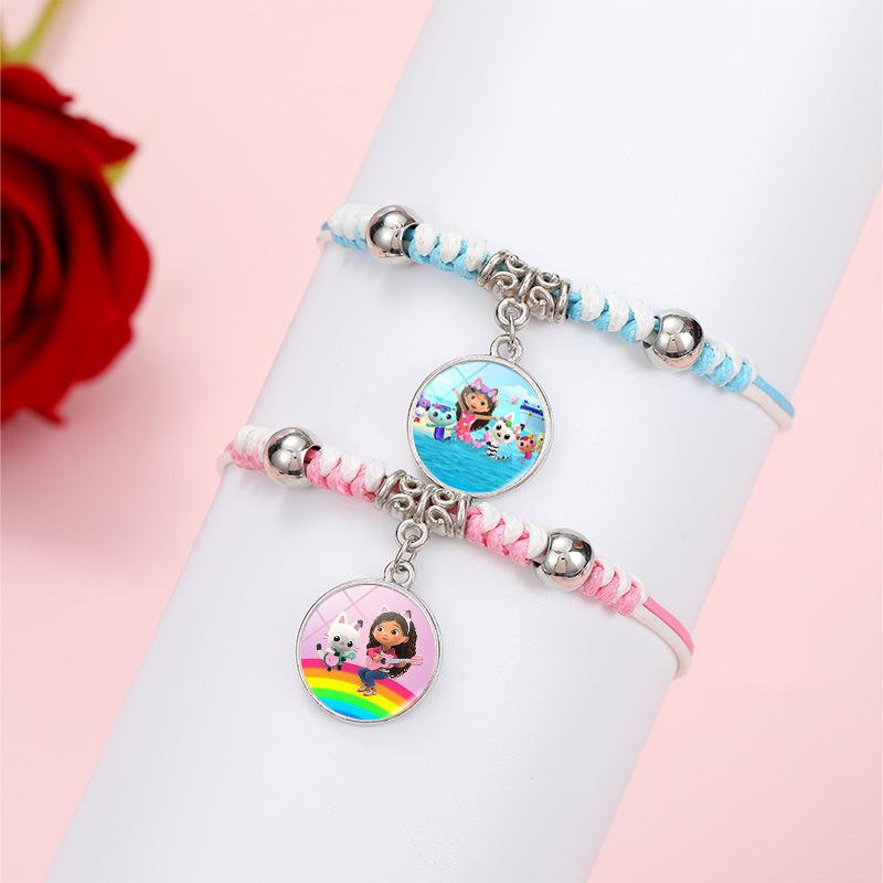 1Pc Stitch Blue Cartoon Braided Cord Stretch Bracelet, Stitch Wristband