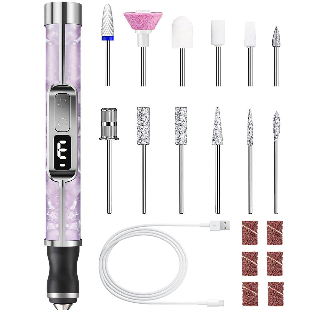 Cordless Electric Nail Drill Polishing Machine Kit, Rechargeable Portable Nails Drill File with 12 Bits for Acrylic Gel Nails