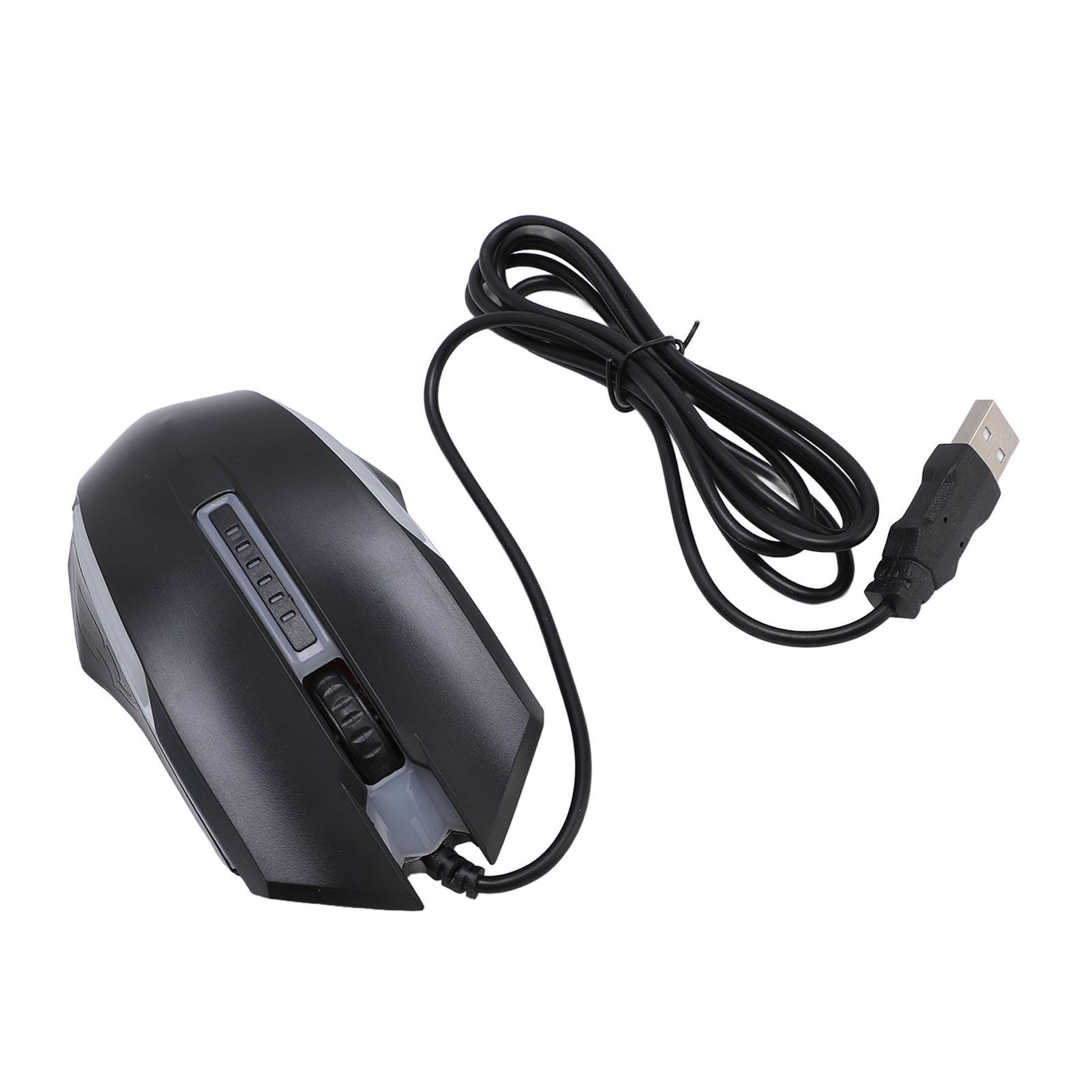 

Проводная USB-мышь с кабелем 1,5 м, 1200 DPI, чувствительная, удобный хват, RGB оптическая компьютерная мышь для