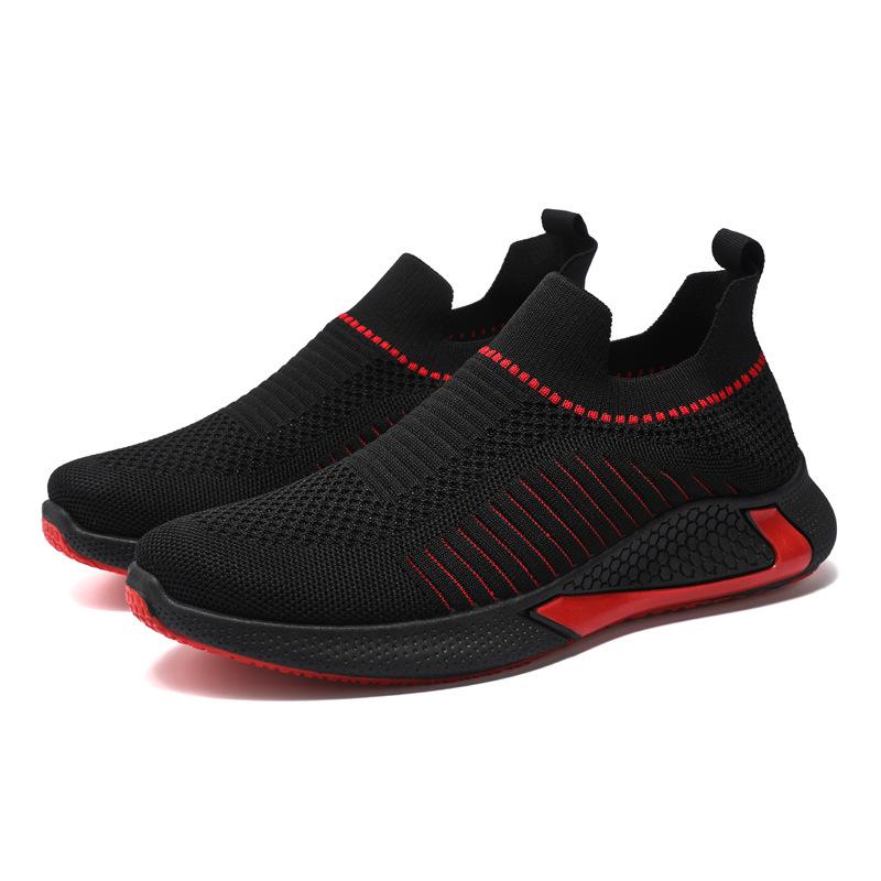 Men's Shoes New Men's Casual Shoes Spring Flying Woven Breathable One Pedal Lazy Shoes Sports Shoes Men