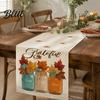 Rustic Farmhouse Table Leaf Pattern Fall Pumpkin Harvest Runner Runner Thanksgiving And Maple Linen Decor