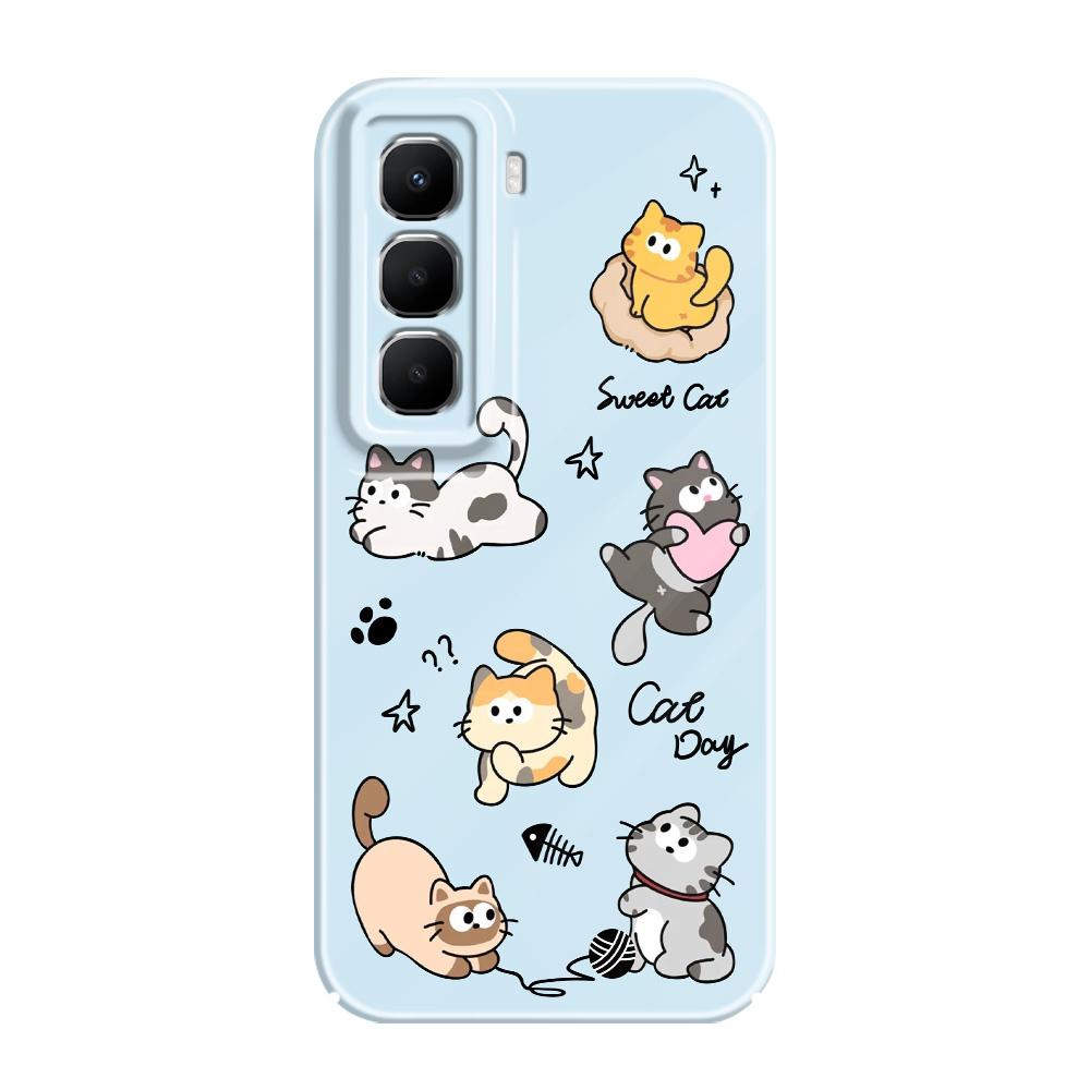 

Happy Cat Phone Case For Infinix Hot 60 60I 40 30I 12 10 Note 50 30 Pro Plus Play 4G 5G Film Hard Cover infinix Hot 60 Pro