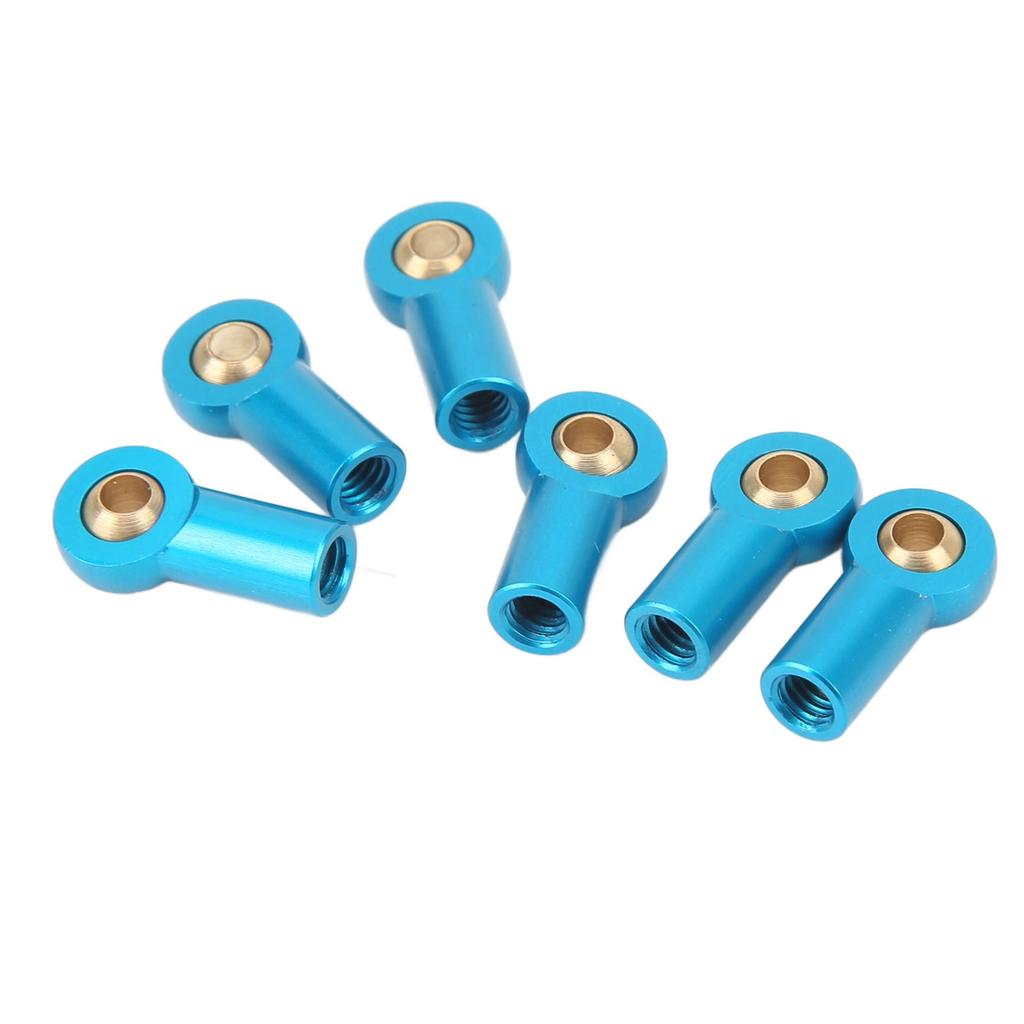 6Pcs Aluminum Alloy M3 Link Rod Tie Rod End Ball Head Joint Holder for 1 10 RC Car Blue