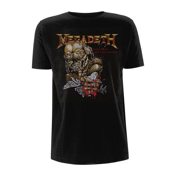 2025 Léto MEGADETH Peace Sells But Who’s Buying Americké Retro Street Volné Pánské a Dámské Tričko s Krátkým Rukávem Streetwear