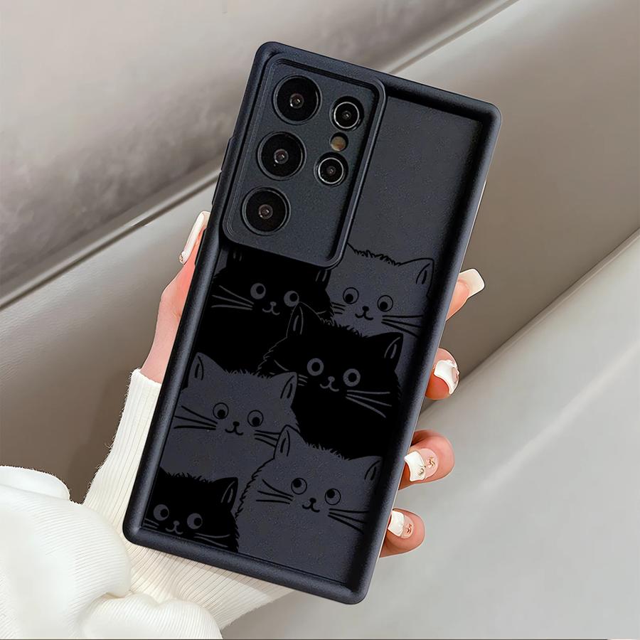 

Чехол для Samsung Galaxy S24 Plus S20FE S22 S25 Edge S21 S23 FE S24Ultra S25 Ultra Чехол для телефона Мультяшное животное Милый кот Galaxy S25