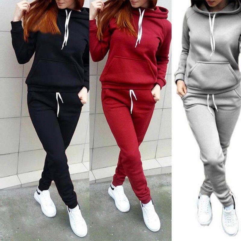 Elegant Women's Fashion Tracksuit Ensemble Luxury Hoodies Sweatshirt And Pant Set