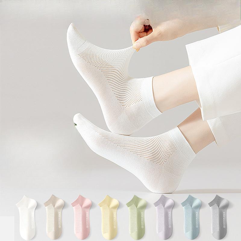 

Female Spring and Summer Mesh Invisible Deodorant Antibacterial Anti Pilling Boat Socks 1 pair білий