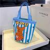 Cute Graffiti Bucket Bag for Women, Ins Style Cartoon Print Round Cylinder Handbag, Korean Fashion Shoulder Tote for Lunch and Daily Use