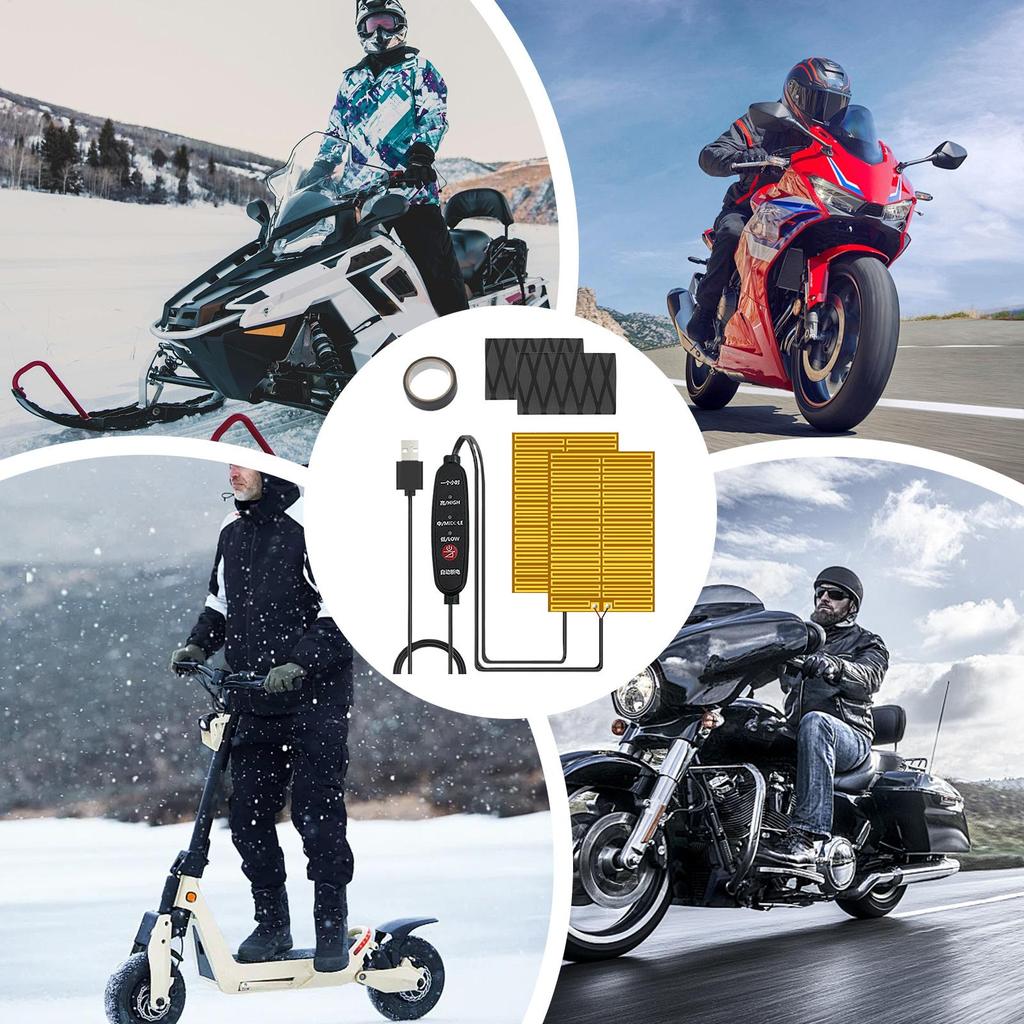 Beheizte Motorradgriffe Beheizte Rutschfeste Wärmer Warme Fahrzeugheizgriffe Pad Für Winter Outdoor Fahren Radfahren Touring Autobahn