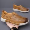 One-pedal Hollow Men's Shoes Summer Casual Hole Shoes British Feng Trend Versatile Breathable Men's Cool Leather Shoes