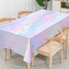 Disposable Laser Rectangular Rainbow Table Decoration And Accessories Tablecloth Birthday Halloween Decorating Wedding Supplies