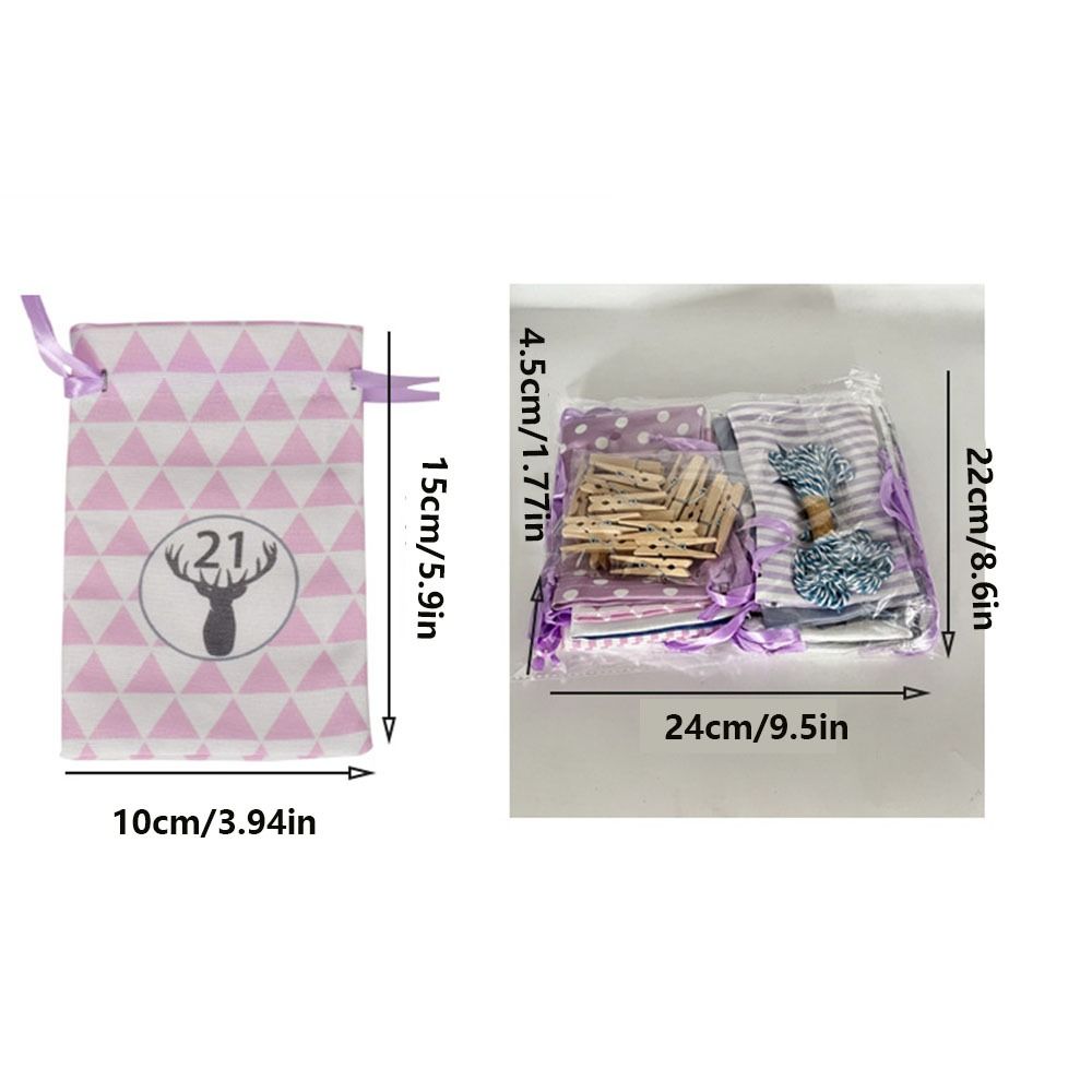 Hanging 24 Arrival Calendar Hanging Bag Large Capacity Christmas Candy Bag  Jewelry Storage