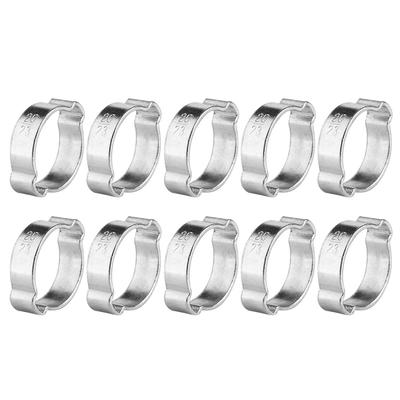 10pcs Zinc Plated Iron Galvanized Two Ear Hose Clamp 5?23mm for Fule Petrol Pipe Tube (20?23MM)