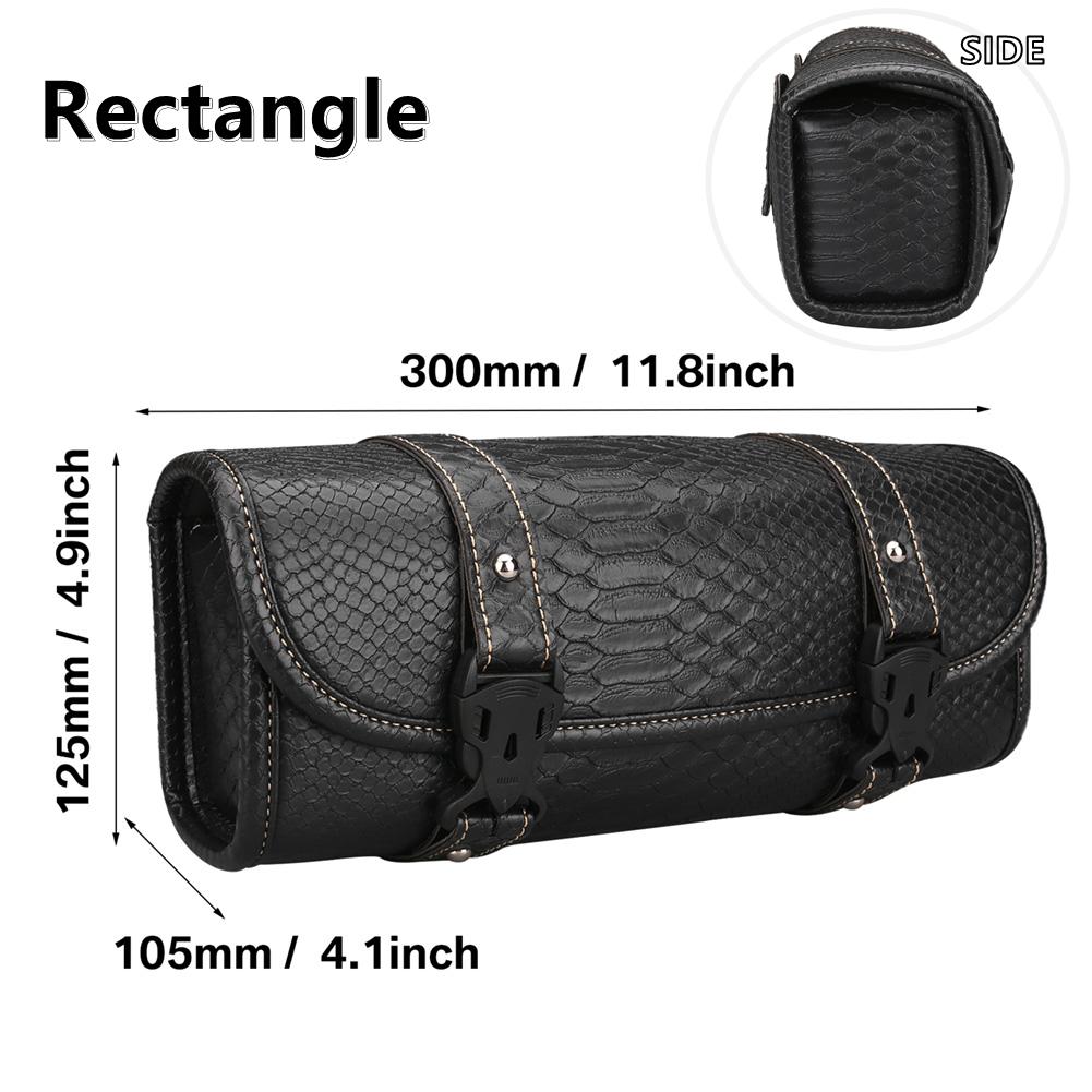 Crocodile Pattern Motorcycle Saddlebag Leather Luggage PU Bags Front Fork Tool Bag For Harley Sportster Chopper Bobber Cruiser