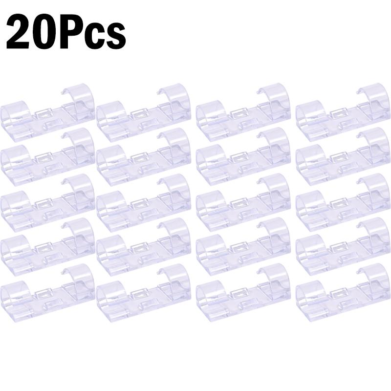 1-60Pcs Self-Adhesive Cable Clips Organizer Drop Wire Holder Cord Management for Ethernet Cable TV PC Under Desk Car Wire Clip