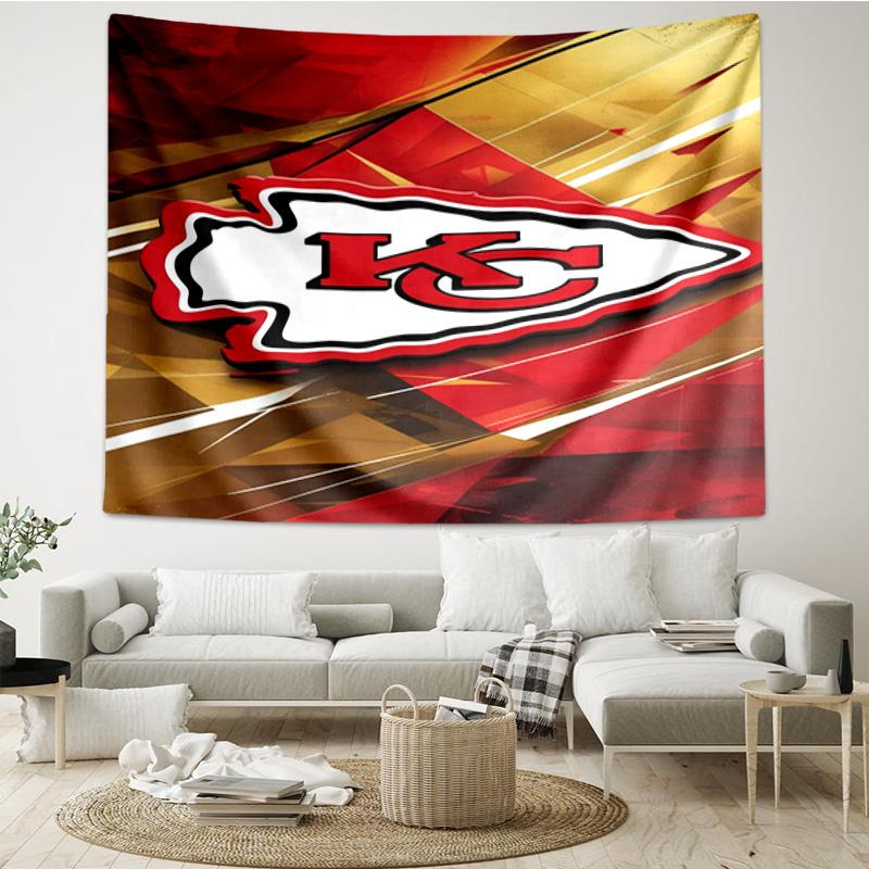 1PC City Chiefs Emblem Printed Tapestry Room Decoration Wall Hanging for Living Room Bedroom, Dormitory, Birthday and Christmas Gifts