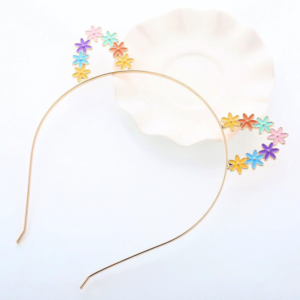 Rhinestones Headband Cat Ears Headpiece Halloween Headband Rabbit Ears Cosplay Hair Accessories