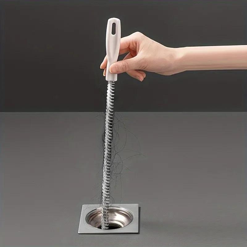 Pipe Unclogging Brush Bathroom Accessories Dbathroom Shower Tub Drain Hair Catcher Long Cleaner Cleaning Sewer Pipes Household