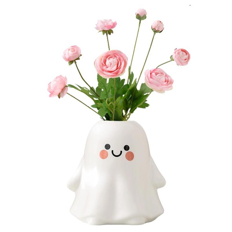 Creative Ghost Ceramic Aromatherapy Bottle Perfume Bottle Illustration Ceramic Bottle Home Ornament Halloween Cute