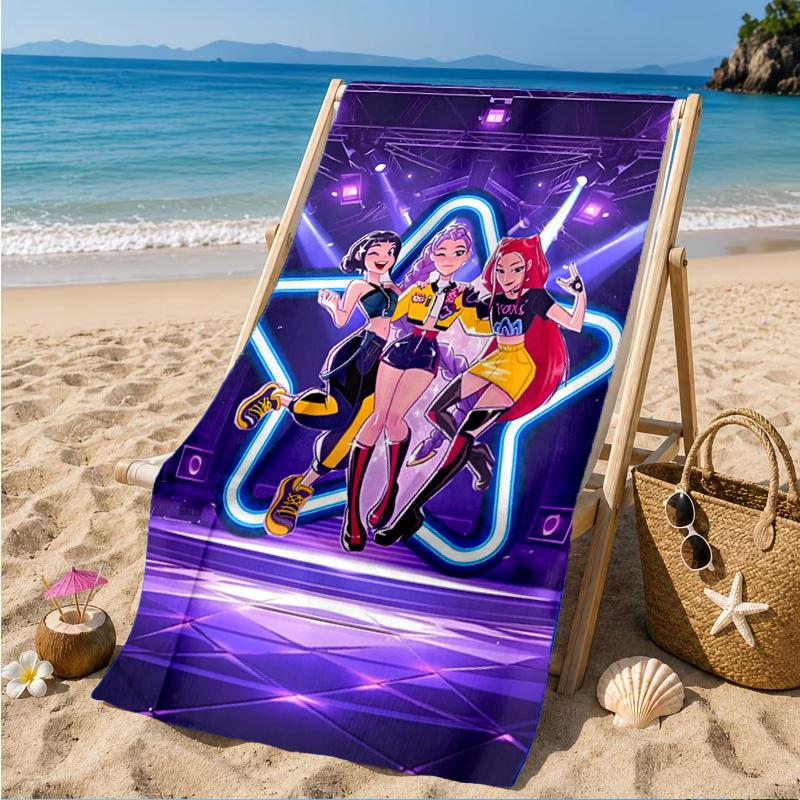 K-pop Demon Hunter Adventure Beach Towel, Quick-drying, Easy to Care for, Suitable for Both Fitness and Beach Vacations,Sports Essential