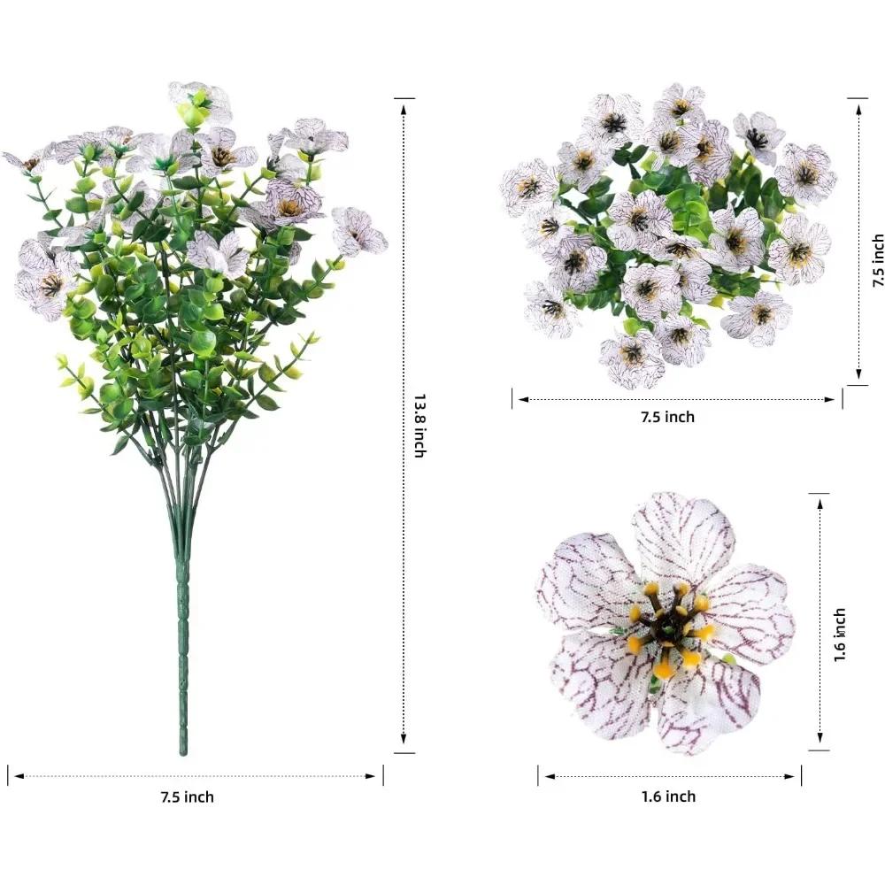 Ästhetische Violette Herbstblumen Eukalyptus Realistische Kunstblume Veranda Unechte Chrysantheme für Außenpflanzgefäße