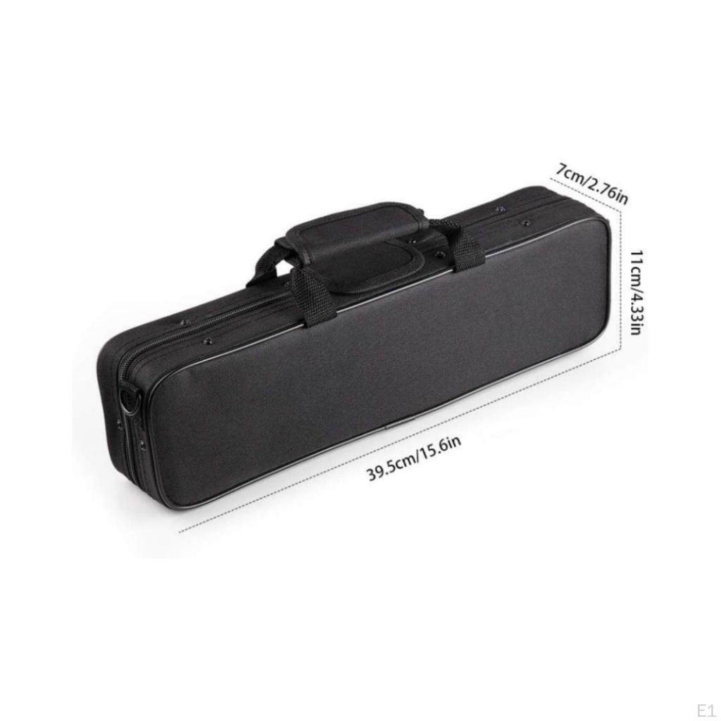 Flute Case Canvas Carrying Black Zipper Pouch