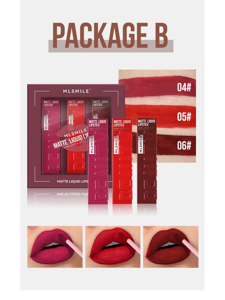 Matte Velvet Long-lasting Lip Gloss Set: Waterproof & Non-stick, Hot European/American Style