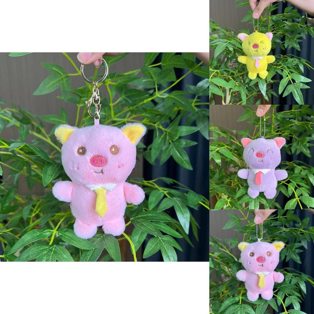 Cute 14cm Plush Pig Keychain Soft Short Fur Adorable Bag Charm Gift For Kids
