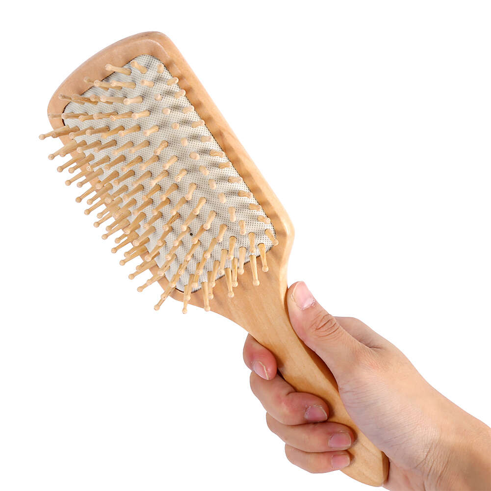 1PC Natural Wooden Anti Static Comb Healthy Cushion Airbag Hair Care Massage Tool( White)