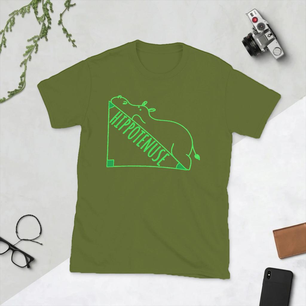 Mathe Dreieck Humor Hypotenuse Unisex T-Shirts Freizeit-T-Shirts Kurzarm Rundhals-T-Shirts Reine Baumwolle Originalkleidung