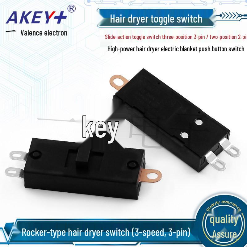 Three-Speed/Two-Speed High-Power Hair Dryer Rocker Switch for Electric Blankets