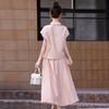 Fashion Lyocell linen light shirt set skirt women's  new skirt temperament casual two-piece set