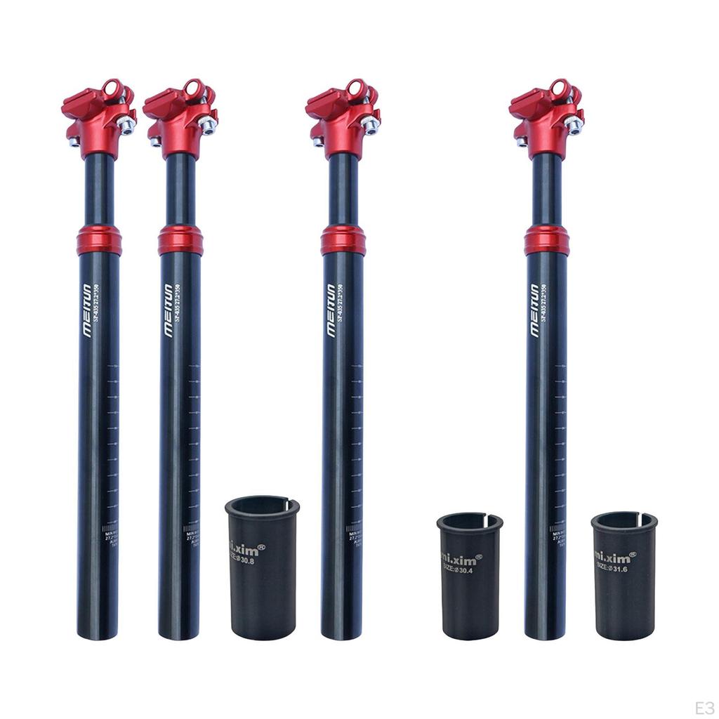 Aluminum Alloy Bicycle Seatpost, Saddle Support Pole, Cycling Component Shock Absorber, 350mm,