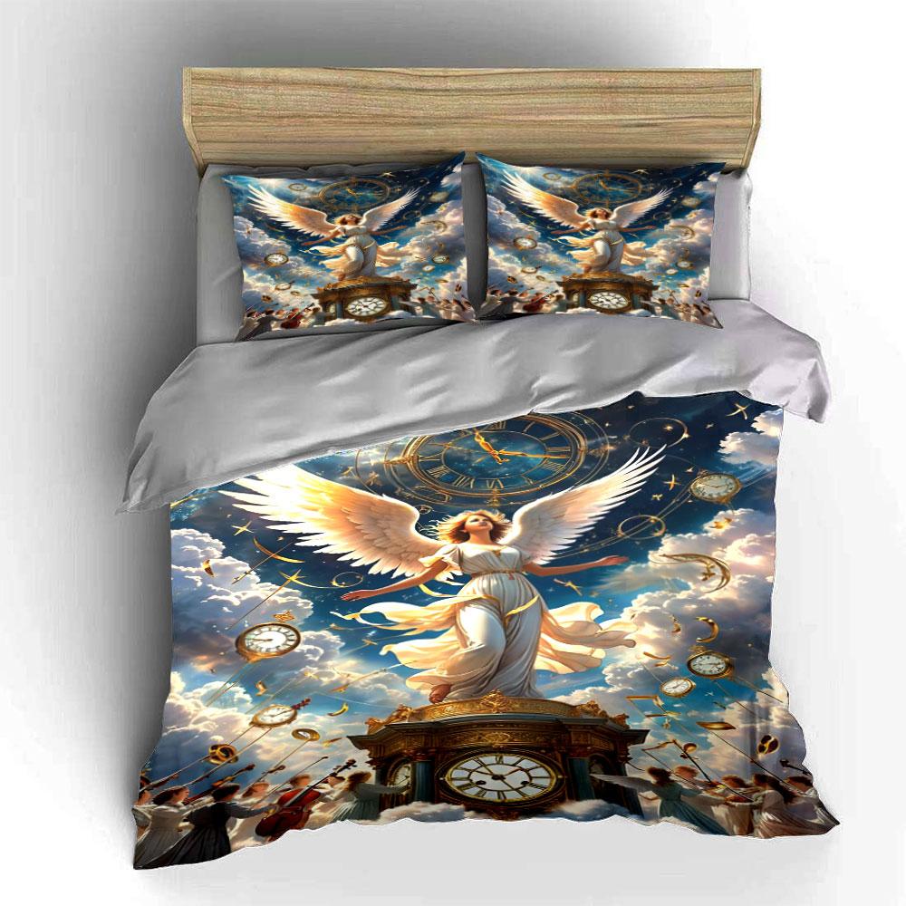 Angel, clocks, clouds, stars. Bedding sets Duvet cover sets Duvet covers Pillowcases(1*Duvet Cover 2*Pillowcases without duvet insert)