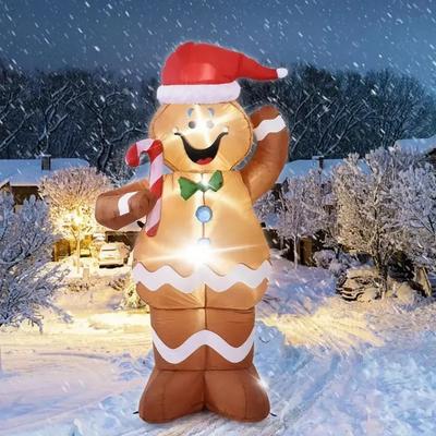 1,5M Vánoční nafukovací LED perníkový muž sušenka LED světla Vnitřní Venkovní Dvůr Vzduchem foukaná dekorace Zábavná vánoční párty expozice
