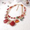 Ocean vacation style niche creative design sense fashion fresh scallop conch pendant double layer stacked necklace