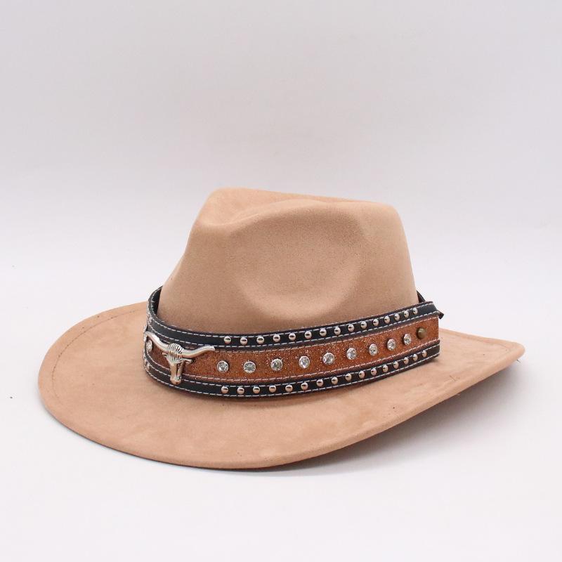 Spring And Summer Men'S And Women'S Ethnic Beach Hats, Wind Top Hats, Suede Denim Jazz Hats