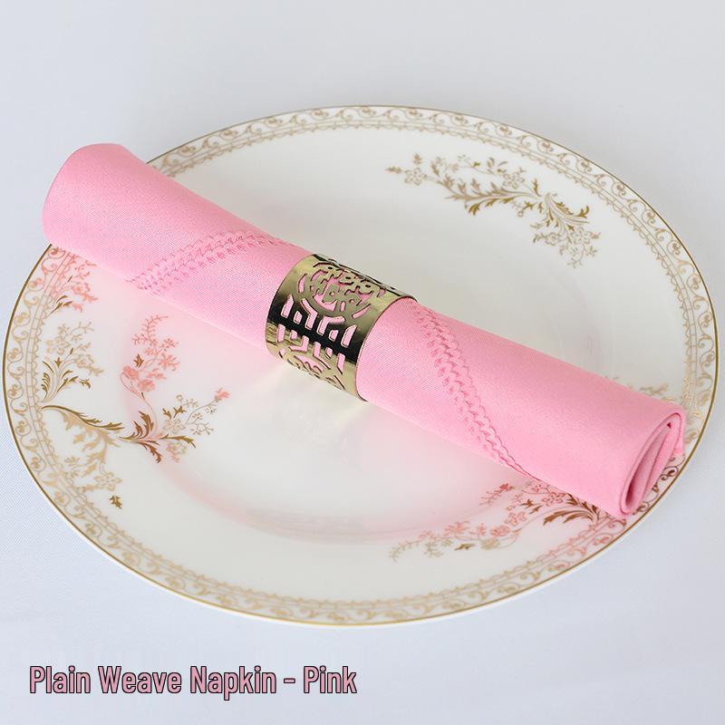 Solid Color Red White Blue Plain Weave Cloth Napkin for Western Restaurants