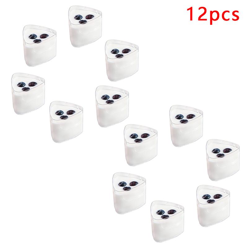 12pcs Disposable Plastic Triangle Cups 70ml Mini Portion Dessert Cups Transparent Food Container Tableware Party Supplies