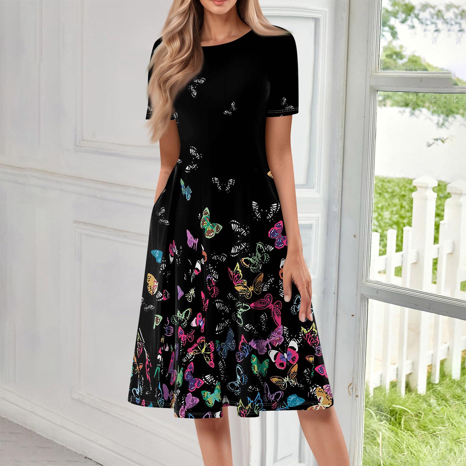 

Женское повседневное платье с принтом, круглым вырезом и длинным рукавом XXXL