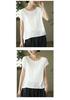 Women's Stylish Summer 2026 Solid Color Tencel Shirt - Loose Fit, Round Neck, Short Sleeves