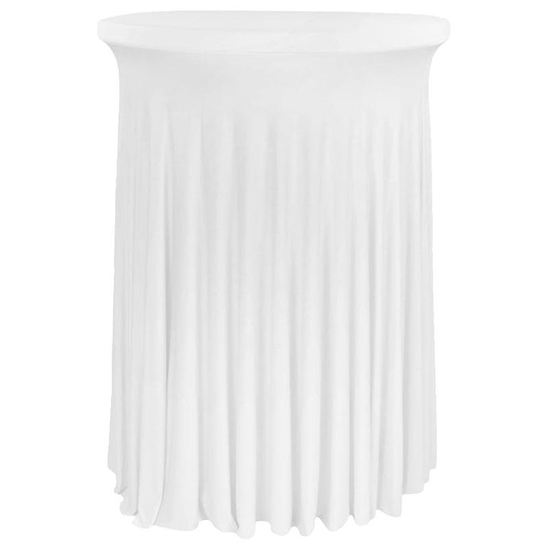 

Round Cocktail Table Skirts Highboy White Table Cloth Stretch Wedding Fitted Table Covers Banquet Party Decor Dining Tablecloths 60x110CM белый