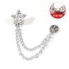 Star Shaped Lapel Pin Chain Brooch Double Chain Metal Collar Clip Decorative Accessory for Clothing Shirt Jacket Suit