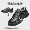 Oulylan Steel Toe Anti-smash Sneakers Men Anti Slip Safety Shoes Puncture Proof Lace Up Work Boots Male Cowhide Labor Footwear