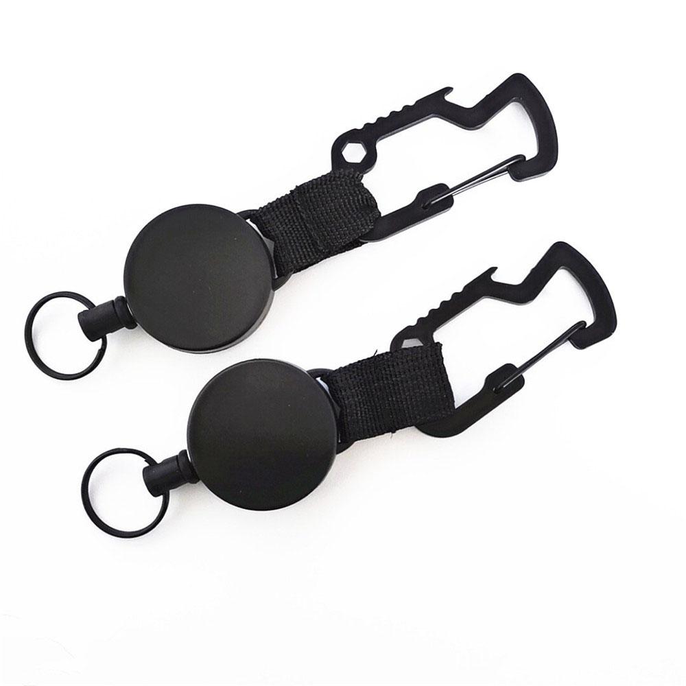 Recoil Belt Carabiner Pull Retractable Opener Keychain Badge Holder Clip Key Ring Clips Badge Reel